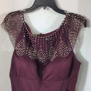 Chic Plum Beaded Dress